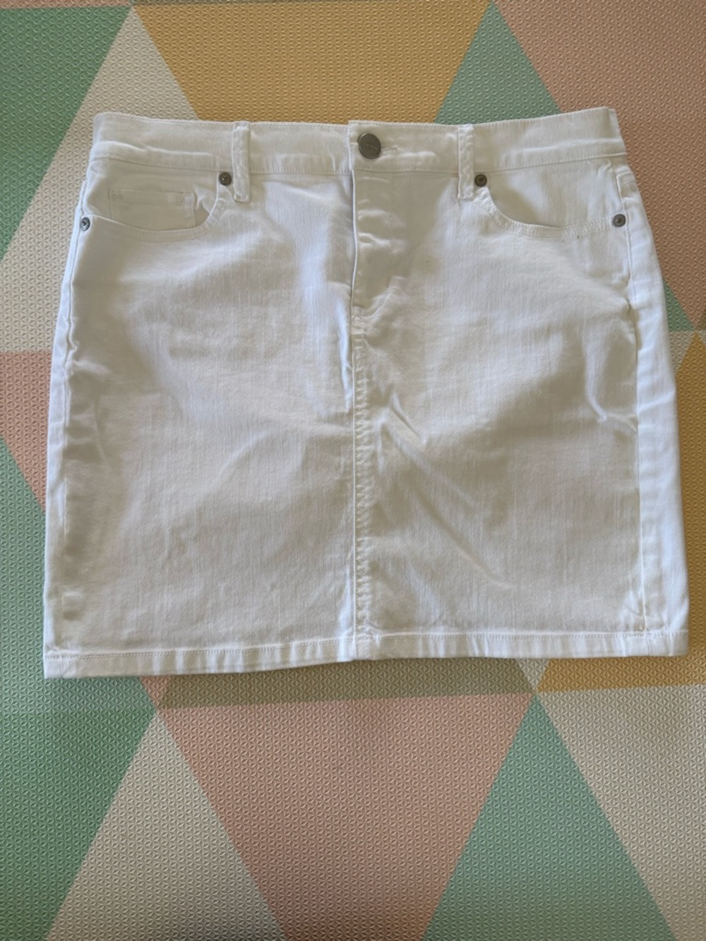 LOFT White Denim Mini Skirt Size 10